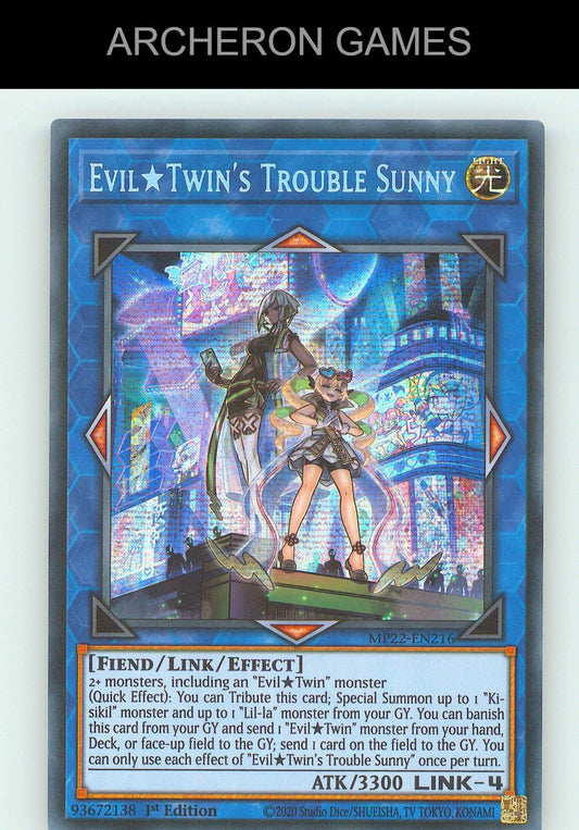 Evil Twin's Trouble Sunny SEC YUGIOH Card