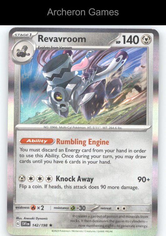 Pokemon Card Revavroom SVI 142/198 R Scarlet & Violet Holo