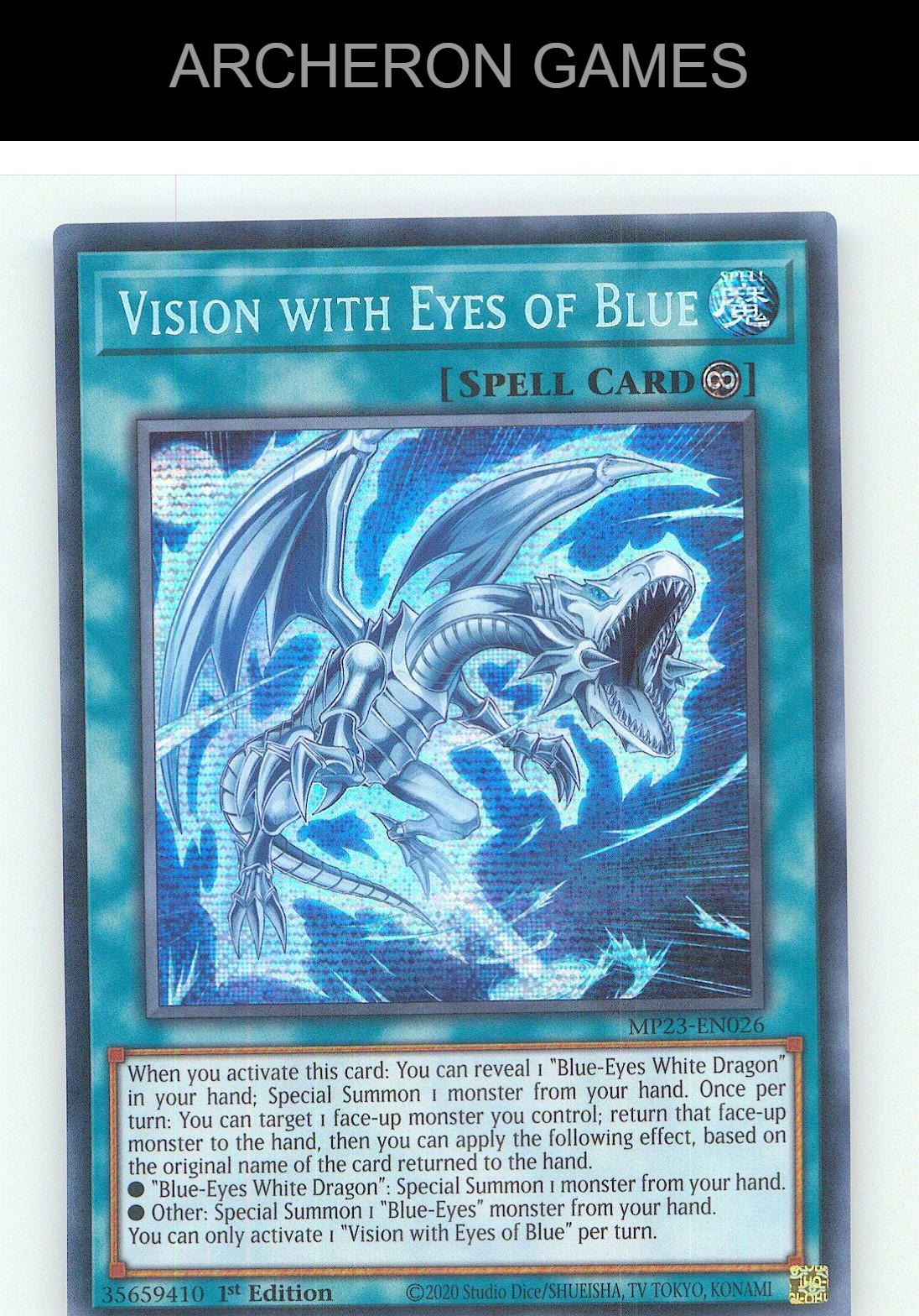 Vision with Eyes of Blue Prismatic Secret Rare YUGIOH Card 1st Edition