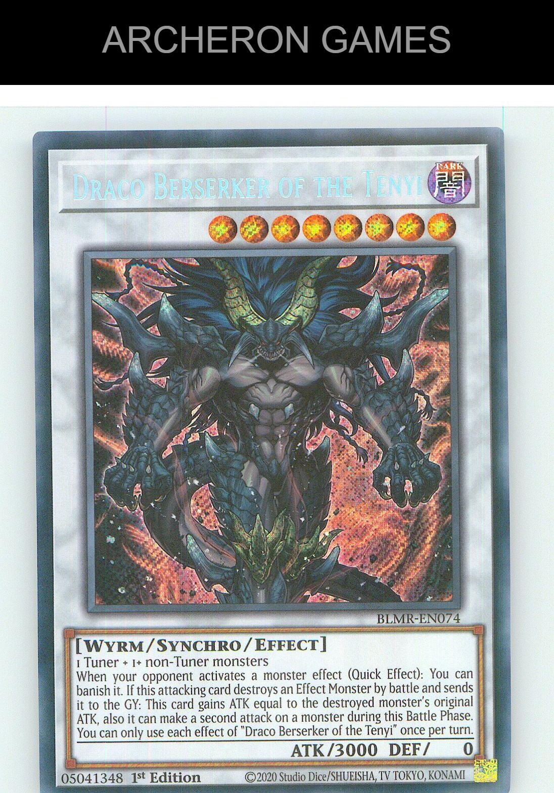 Draco Berserker of the Tenyi SEC YUGIOH Card 1st Edition