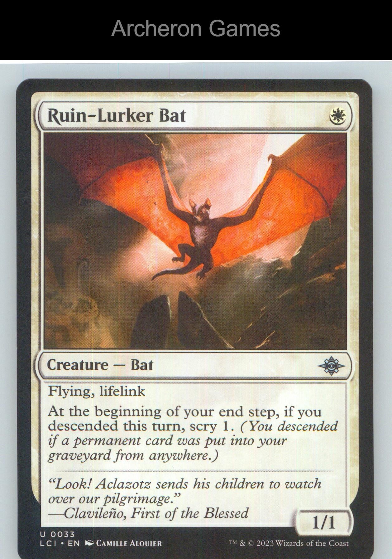Ruin-Lurker Bat LCI 33 UC MTG Card NM/EX+