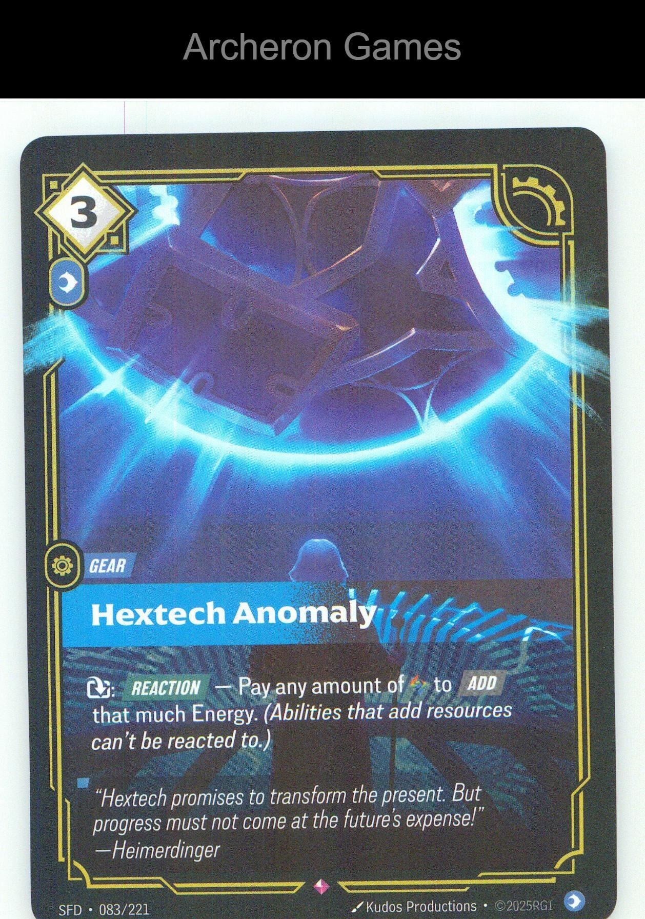 Hextech Anomaly SFD 083/221 R Spiritforged Riftbound Card Foil