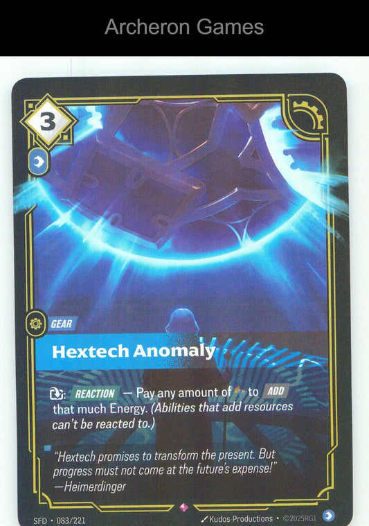 Hextech Anomaly SFD 083/221 R Spiritforged Riftbound Card Foil