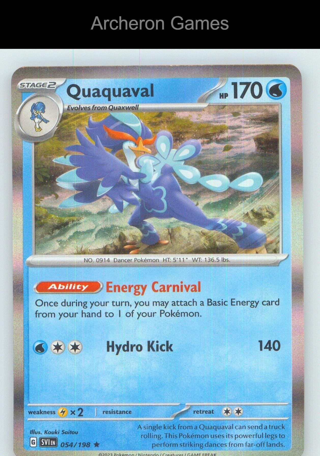 Pokemon Card Quaquaval SVI 054/198 R Scarlet & Violet Holo