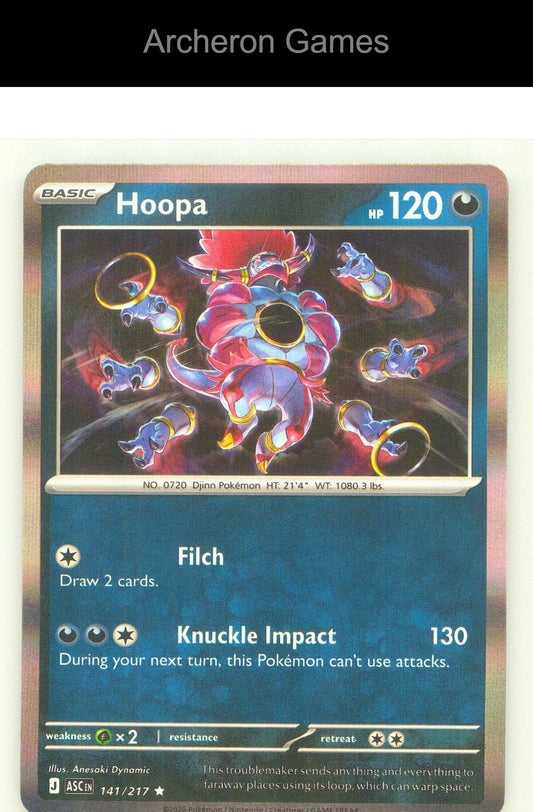 Pokemon Card Hoopa ASC 141/217 R Ascended Heroes Holo