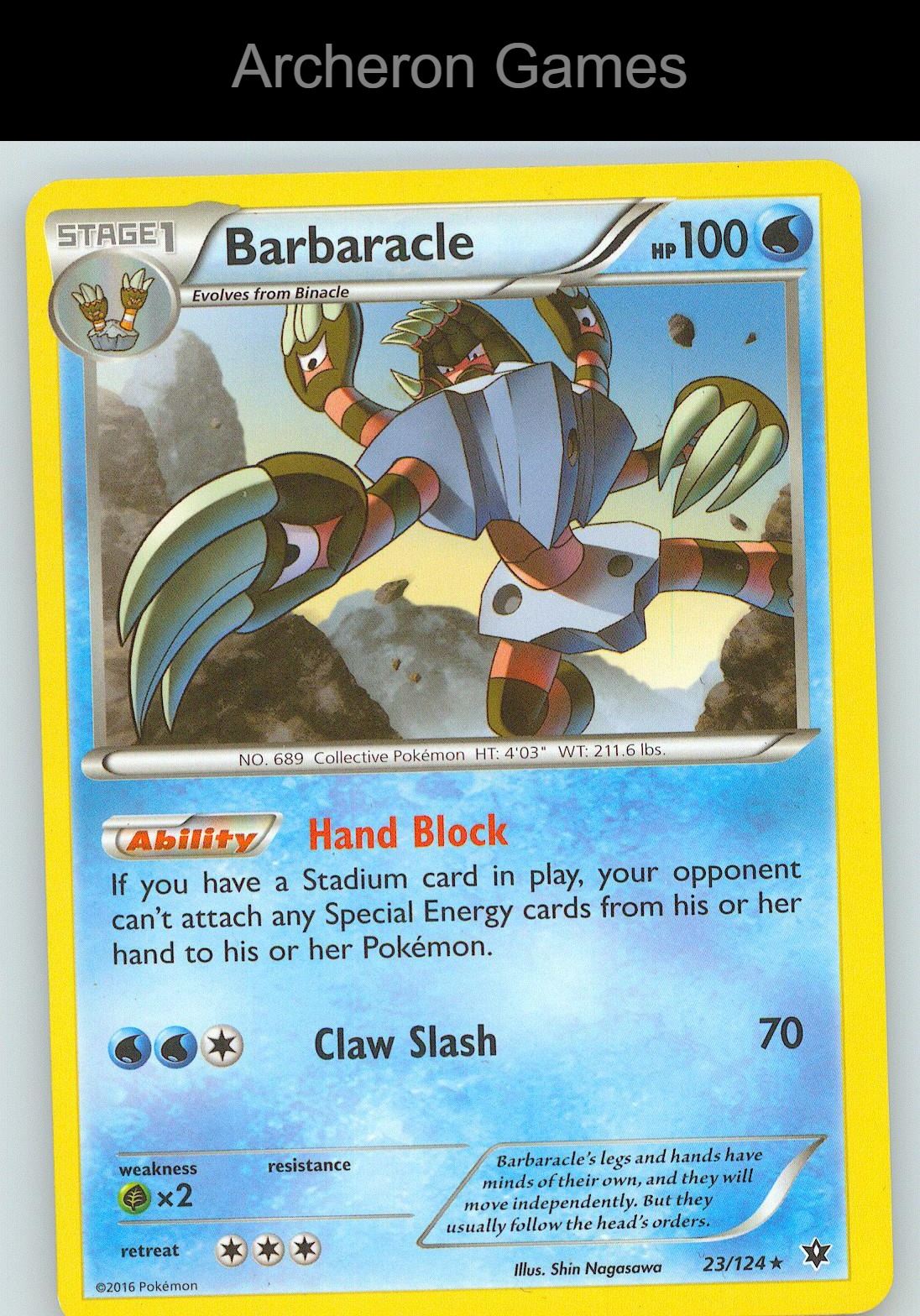 Pokemon Card Barbaracle FCO 23/124 R Fates Collide