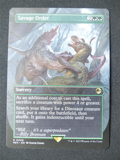 Savage order Borderless - REX - Mtg Card #11Z