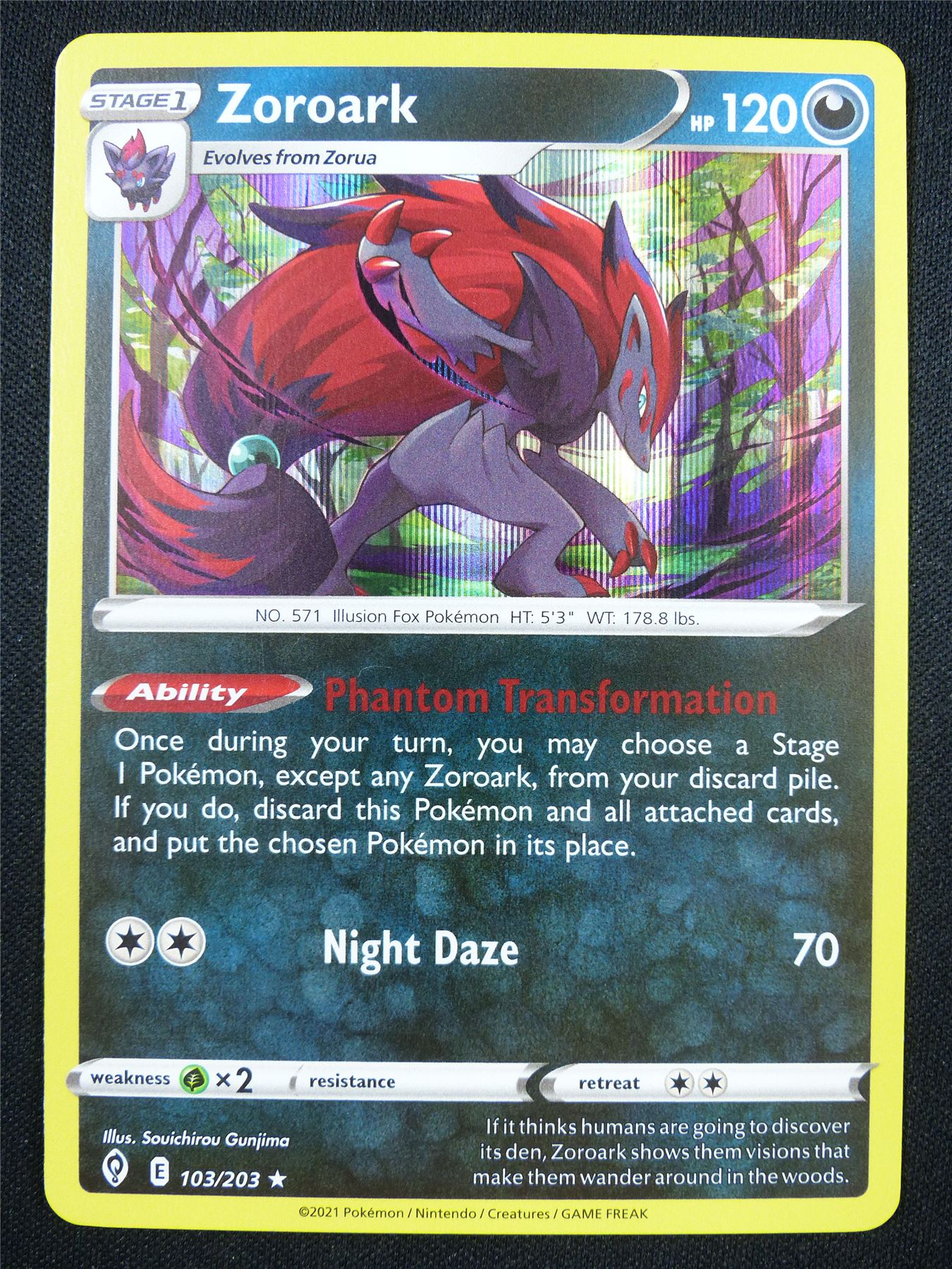 Zoroark 103/203 Holo - Pokemon Card #23T