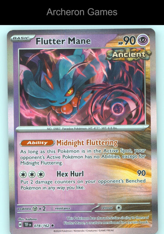 Pokemon Card Flutter Mane TEF 078/162 R Temporal Forces Holo