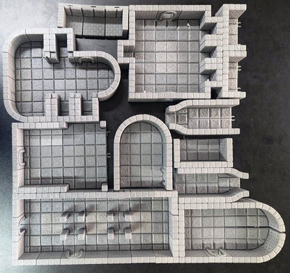 Large Modular Dungeon scenery - Interchangeble parts and setups #32A