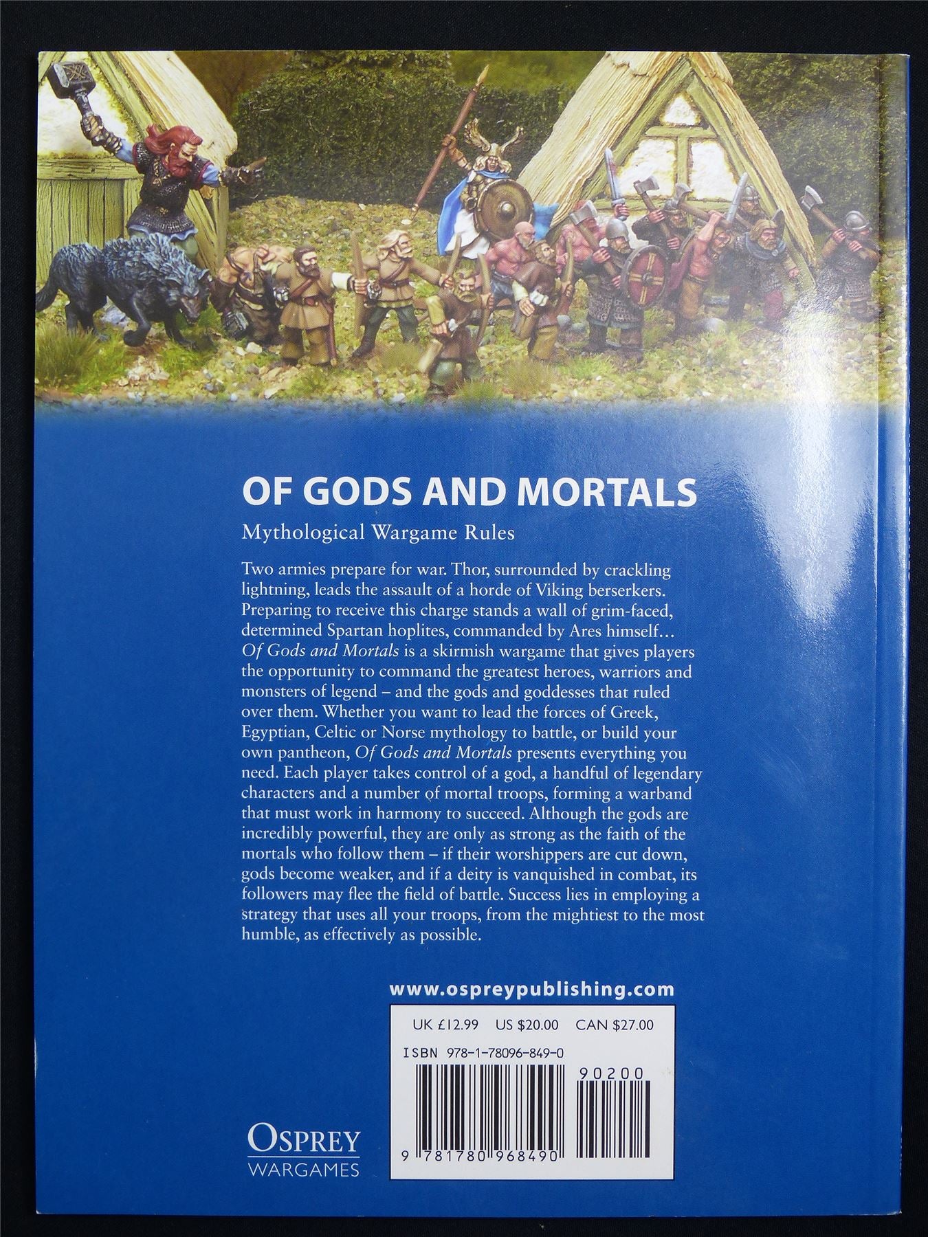 Of Gods and Mortals: Mythological Wargaming Rulebook - Osprey Wargames 5 Softback #DF