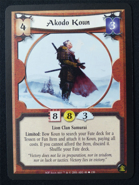 Akodo Koun - AOF - Legend of the Five Rings L5R Card #ZW