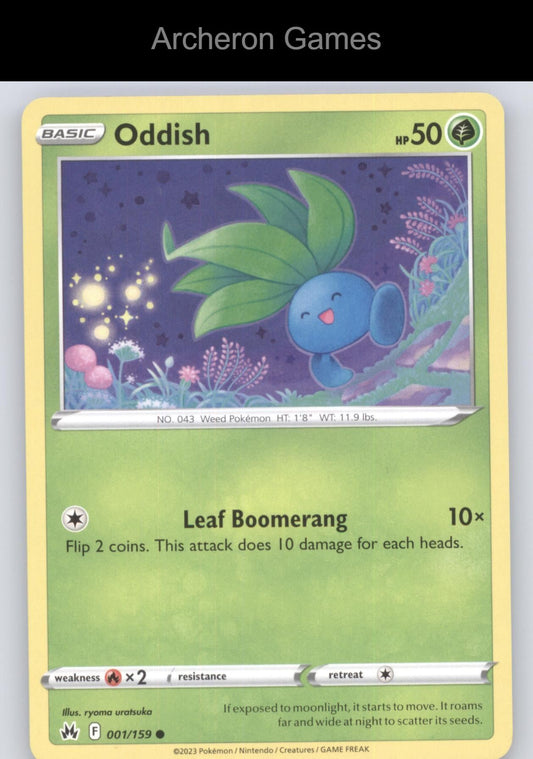Pokemon Card Oddish CRZ 001/159 C Crown Zenith
