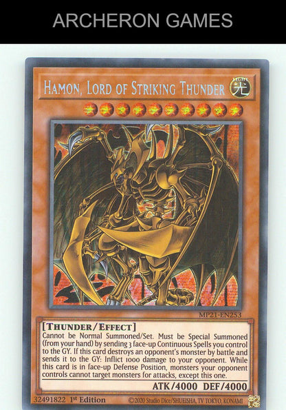 Hamon, Lord of Striking Thunder SEC YUGIOH Card