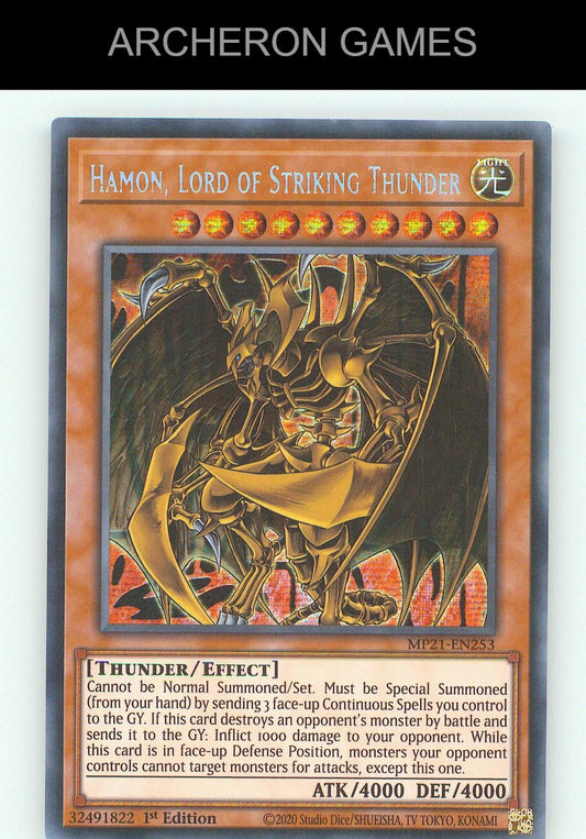 Hamon, Lord of Striking Thunder SEC YUGIOH Card