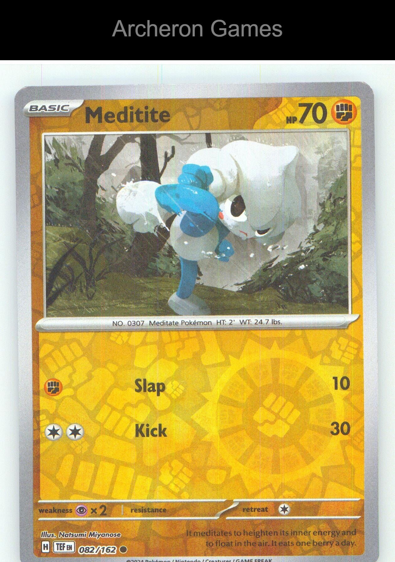 Pokemon Card Meditite TEF 082/162 C Temporal Forces Reverse Holo