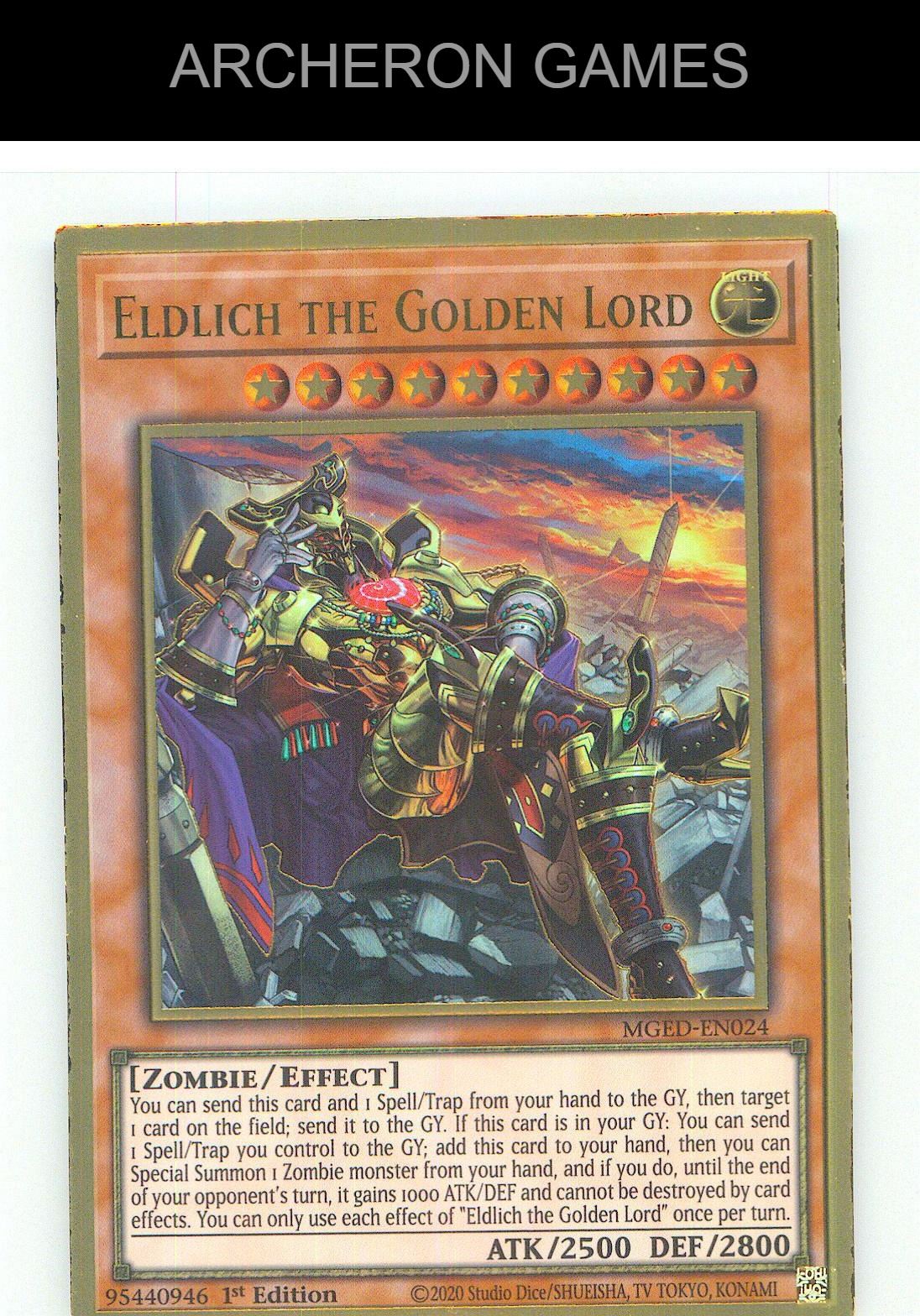 Eldlich the Golden Lord Premium Gold Rare YUGIOH Card 1st Edition