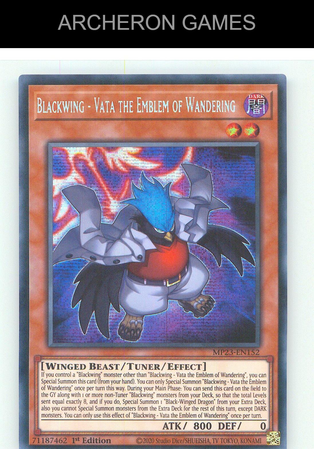 Blackwing - Vata the Emblem of Wandering YUGIOH Card 1st Edition