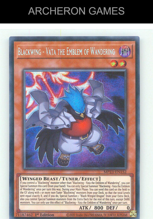 Blackwing - Vata the Emblem of Wandering YUGIOH Card 1st Edition
