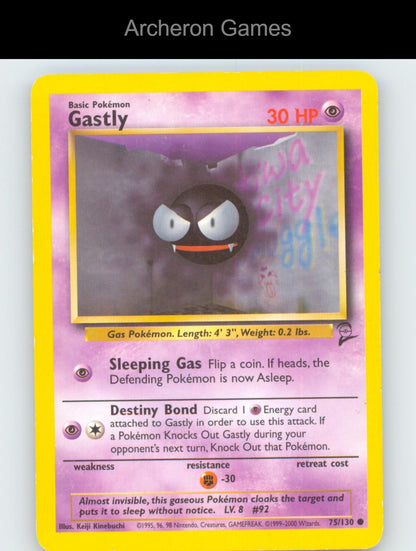 Pokemon Card Gastly B2 75/130 C Base Set 2