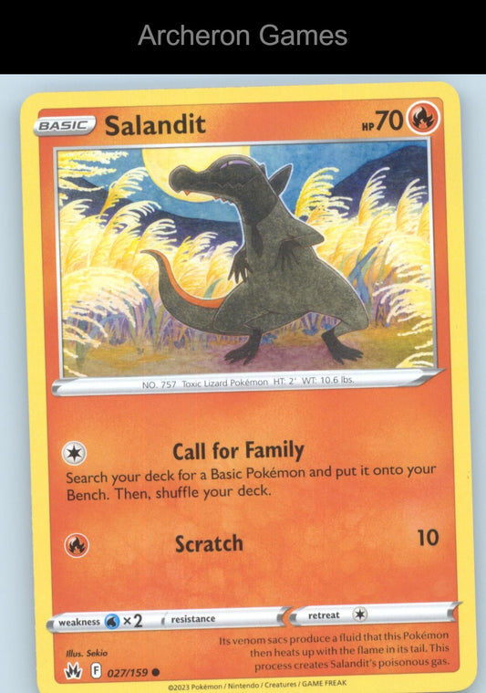 Pokemon Card Salandit CRZ 027/159 C Crown Zenith