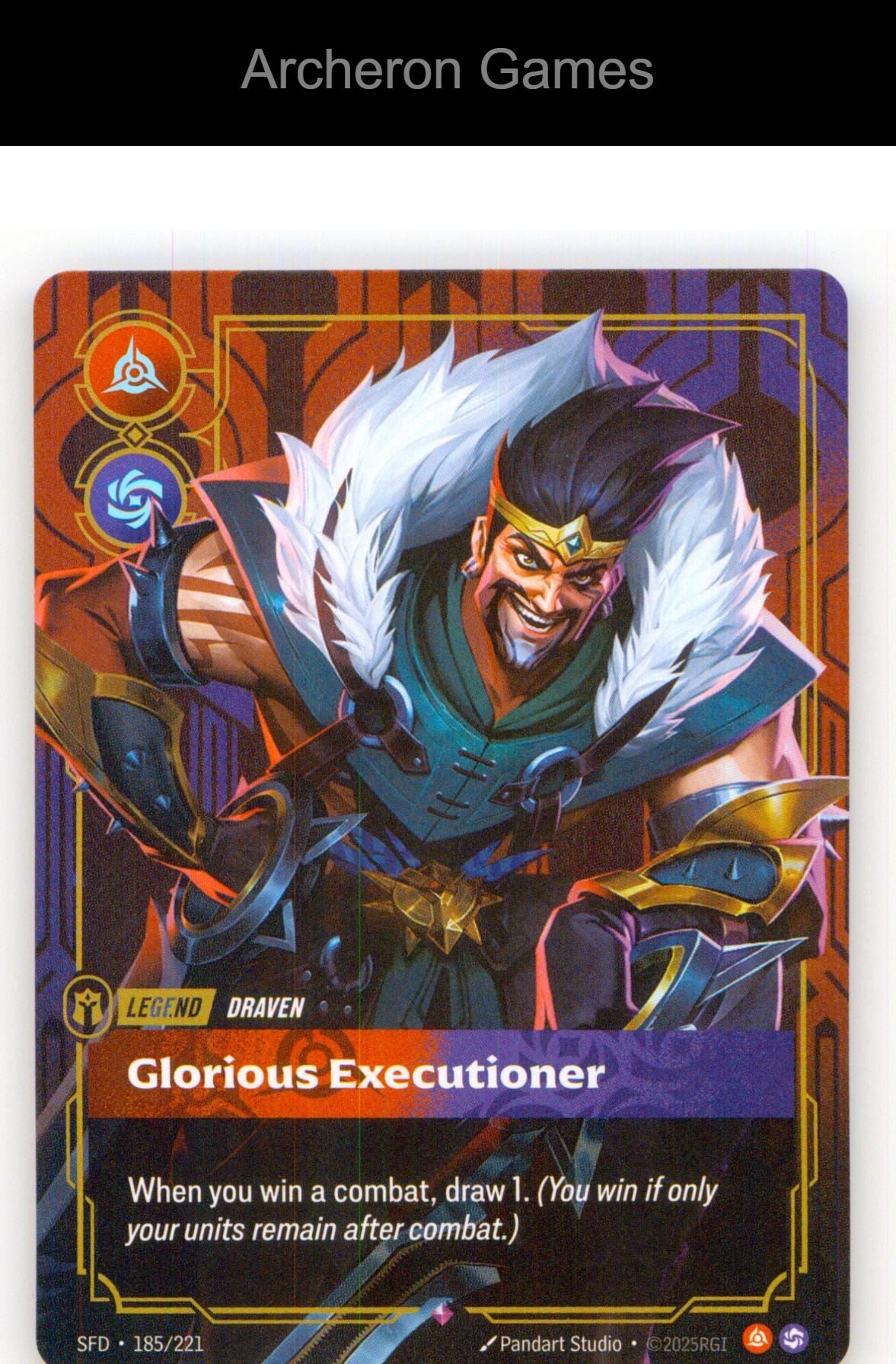 Draven - Glorious Executioner SFD 185/221 R Spiritforged Riftbound Card
