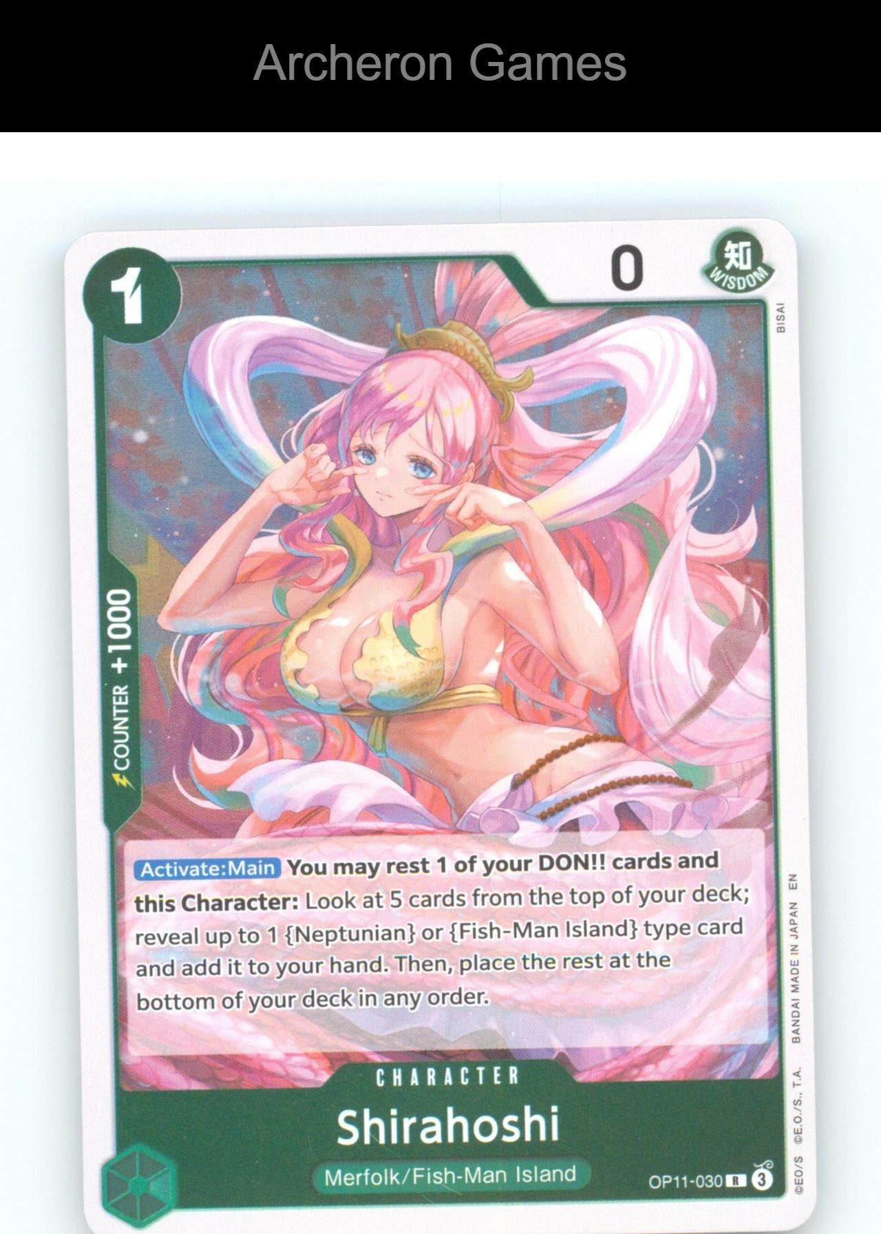 Shirahoshi (030) OP11-030 R One Piece Card NM/EX+ Foil
