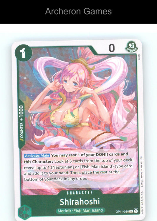 Shirahoshi (030) OP11-030 R One Piece Card NM/EX+ Foil