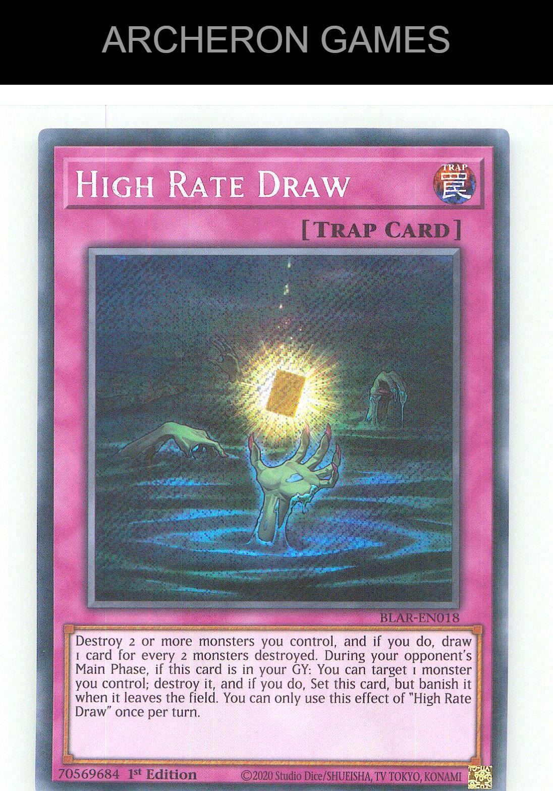 High Rate Draw SEC YUGIOH Card 1st Edition