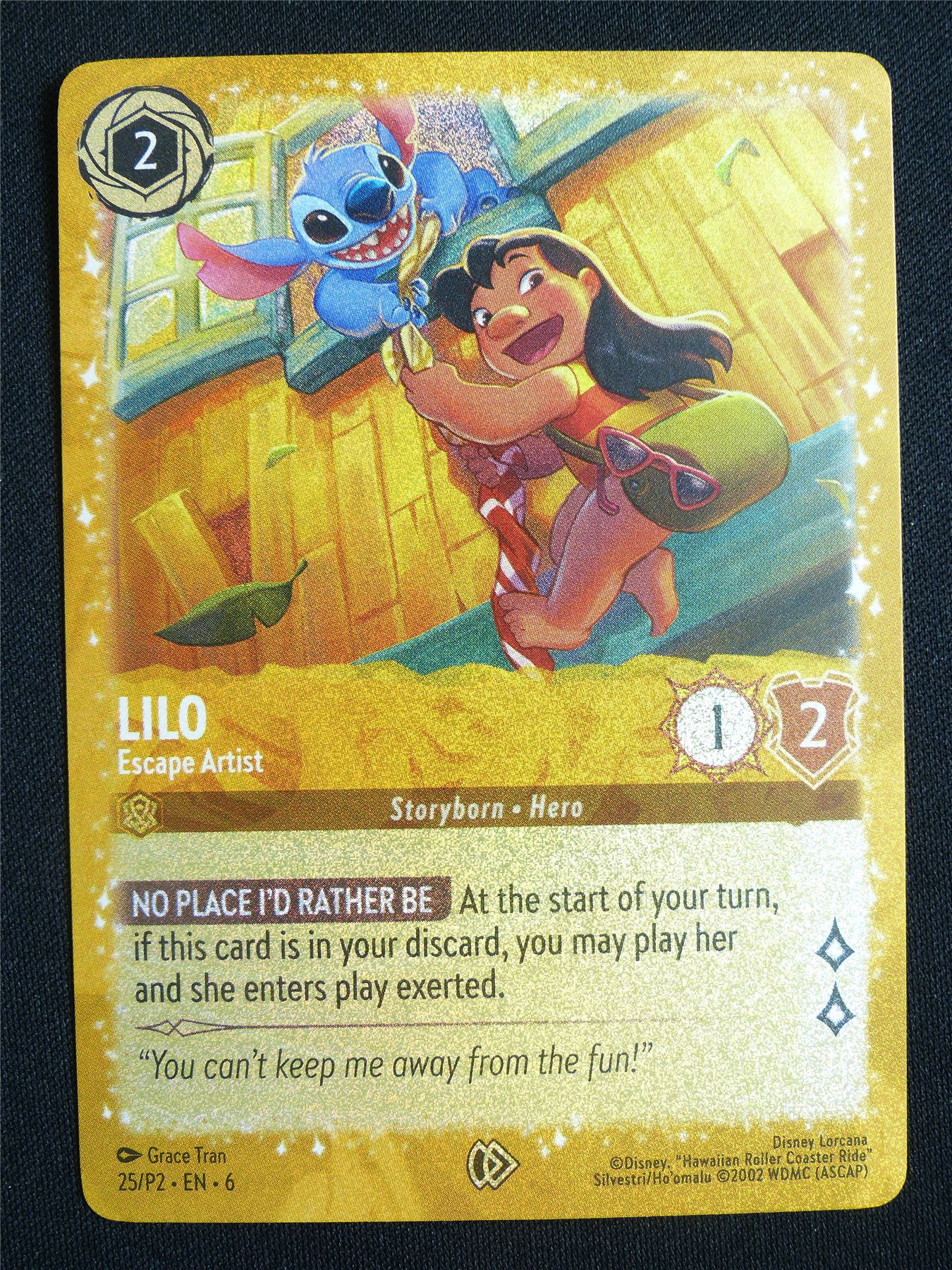 Lilo Escape Artist 25/P2 Promo Foil - Lorcana Card #13A