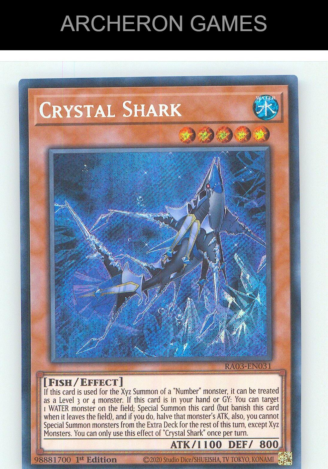 Crystal Shark (Secret Rare) SEC YUGIOH Card 1st Edition