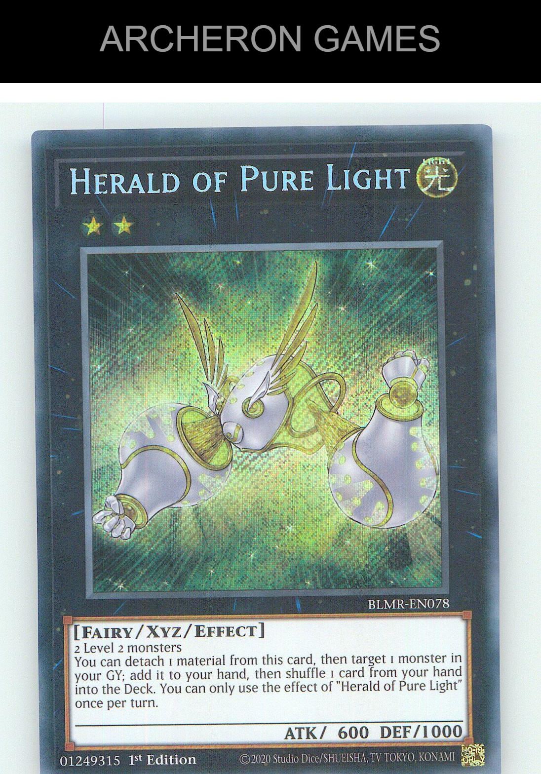Herald of Pure Light SEC YUGIOH Card 1st Edition