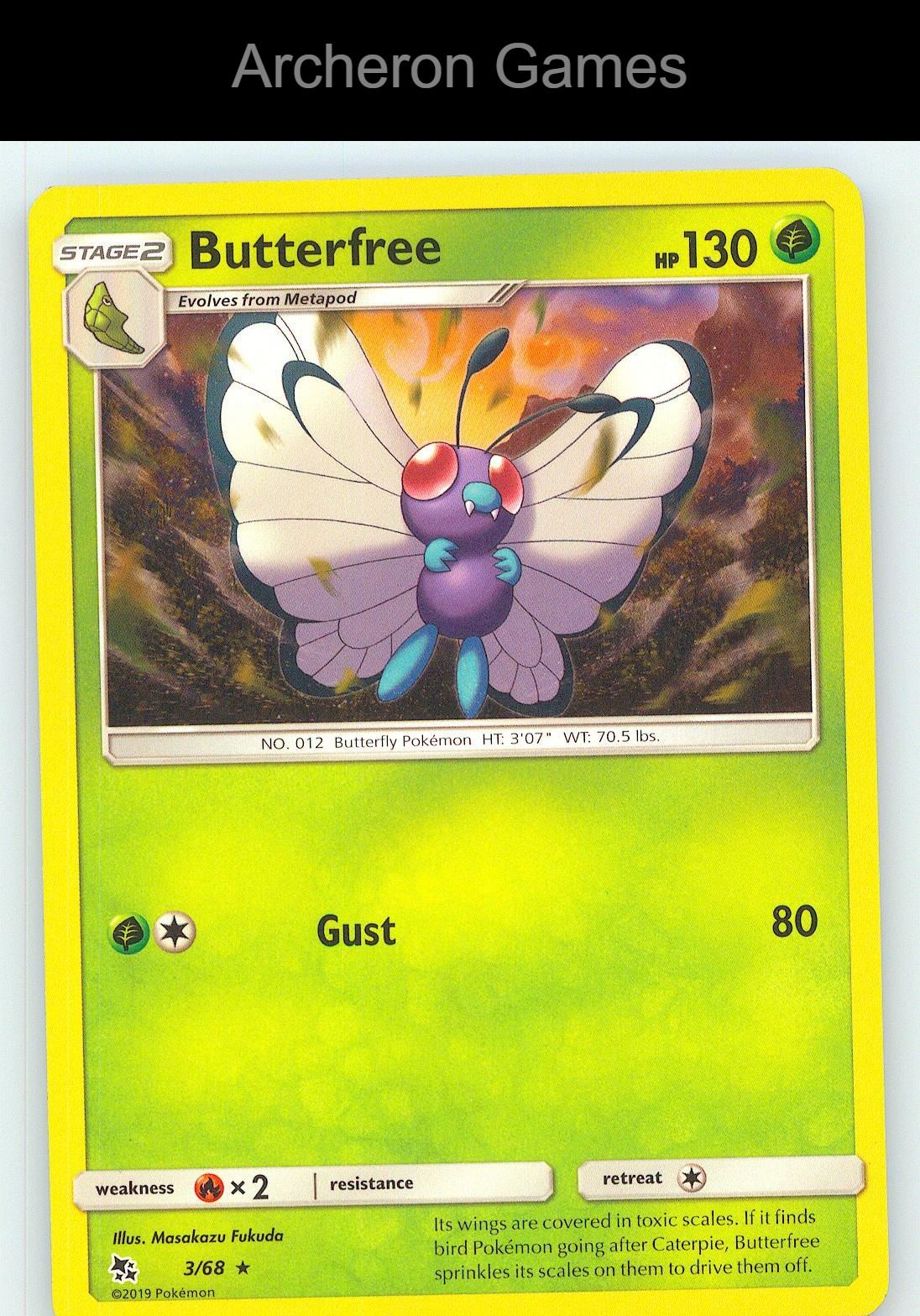 Pokemon Card Butterfree HIF 3/68 R Hidden Fates
