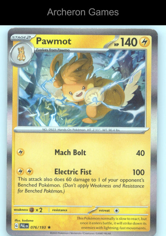 Pokemon Card Pawmot PAL 076/193 R Paldea Evolved Holo
