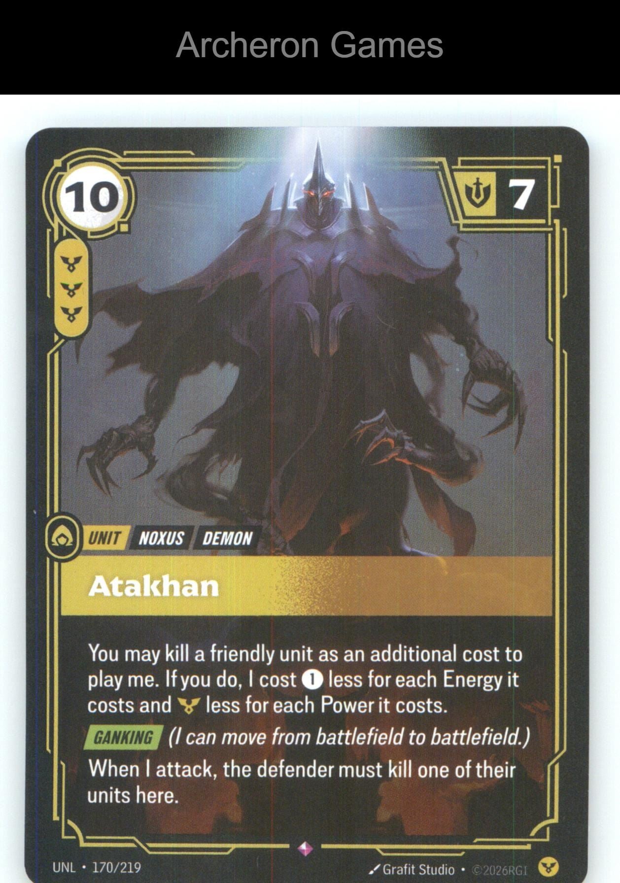 Atakhan UNL 170/219 R Unleashed Riftbound Card Foil
