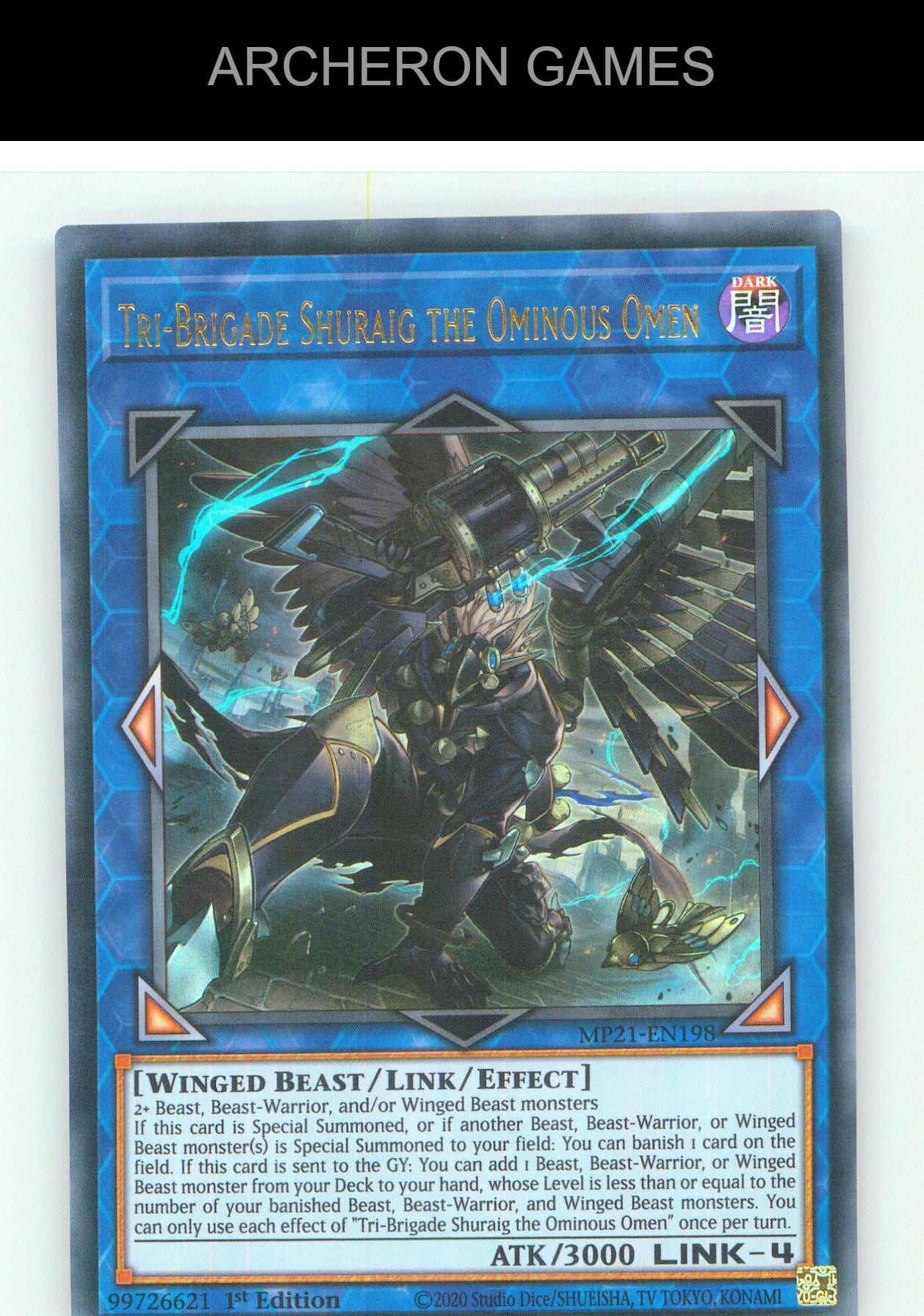Tri-Brigade Shuraig the Ominous Omen UR YUGIOH Card 1st Edition