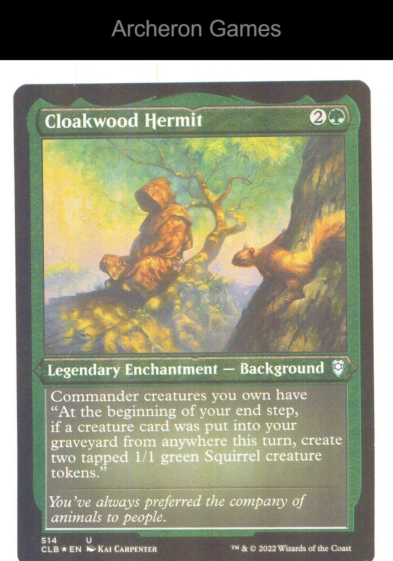 Cloakwood Hermit (Foil Etched) CLB 514 UC MTG Card NM/EX+