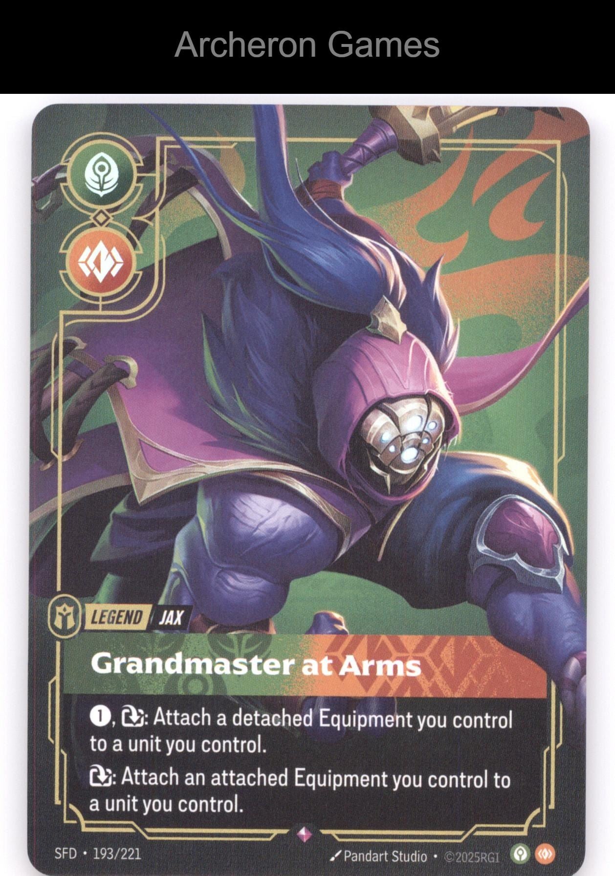 Jax - Grandmaster At Arms SFD 193/221 R  Card Spiritforged