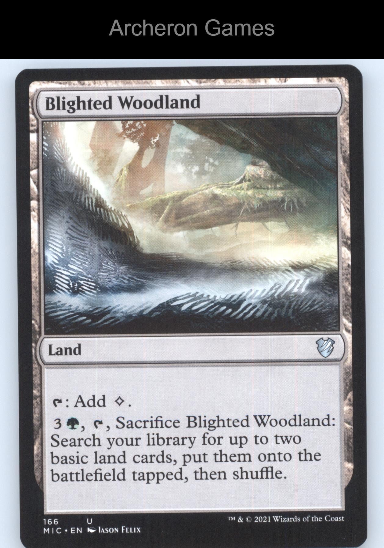Blighted Woodland 166 UC MTG Card Commander: Innistrad: Midnight Hunt