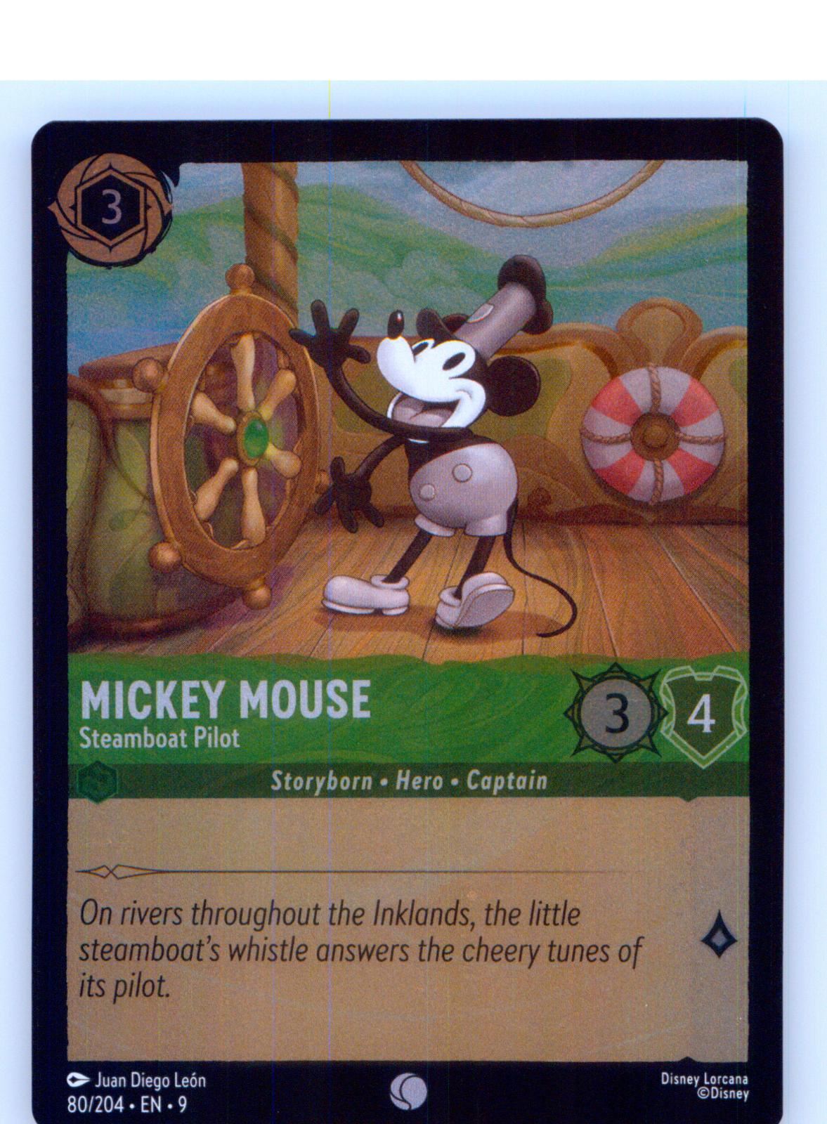 Mickey Mouse - Steamboat Pilot 80/204 Common Fabled Lorcana Cold Foil Near Mint