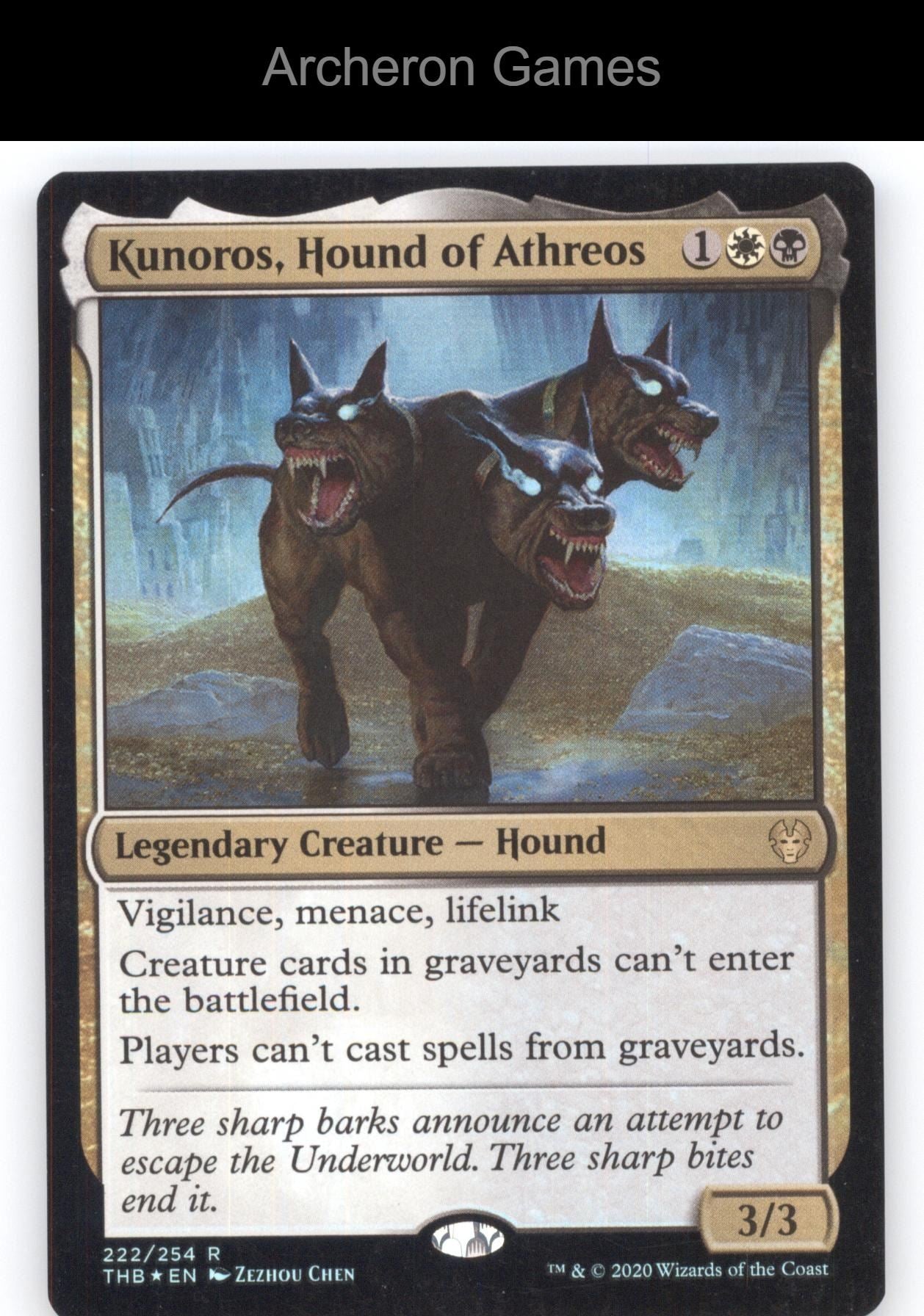 Kunoros, Hound of Athreos 222 R MTG Card Promo Pack: Theros Beyond Death