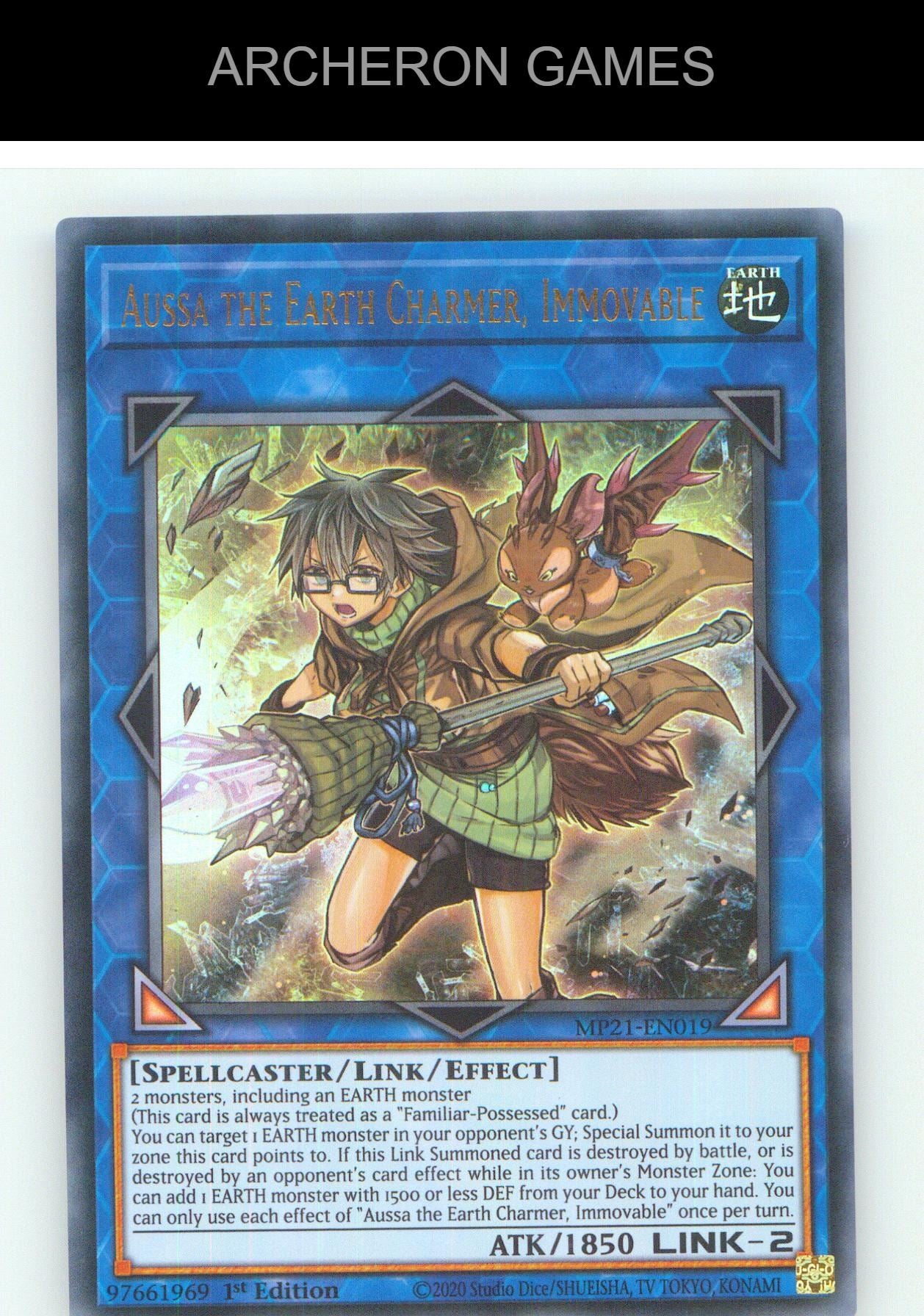 Aussa the Earth Charmer, Immovable UR YUGIOH Card 1st Edition