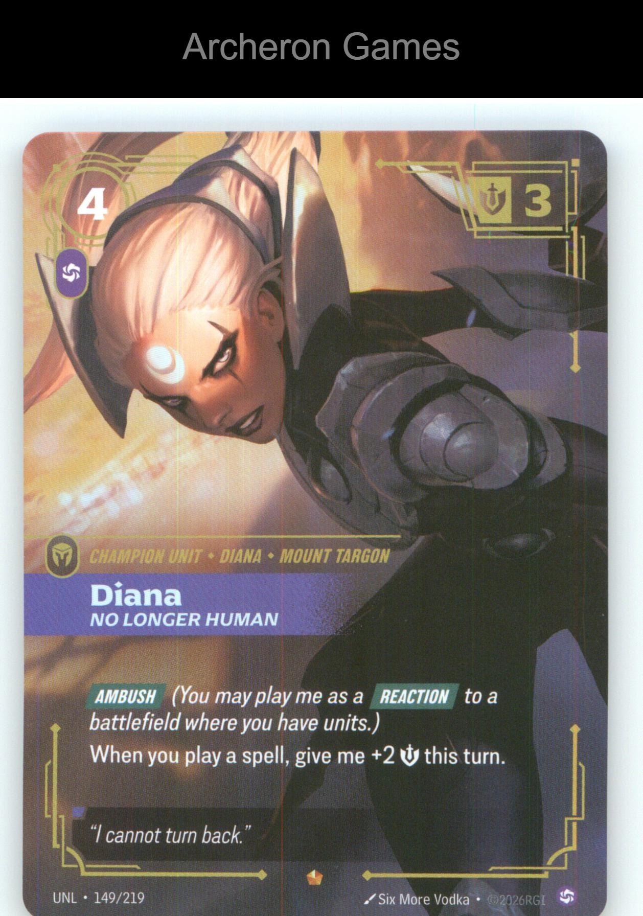 Diana - No Longer Human UNL 149/219 Epic Unleashed Riftbound Card Foil