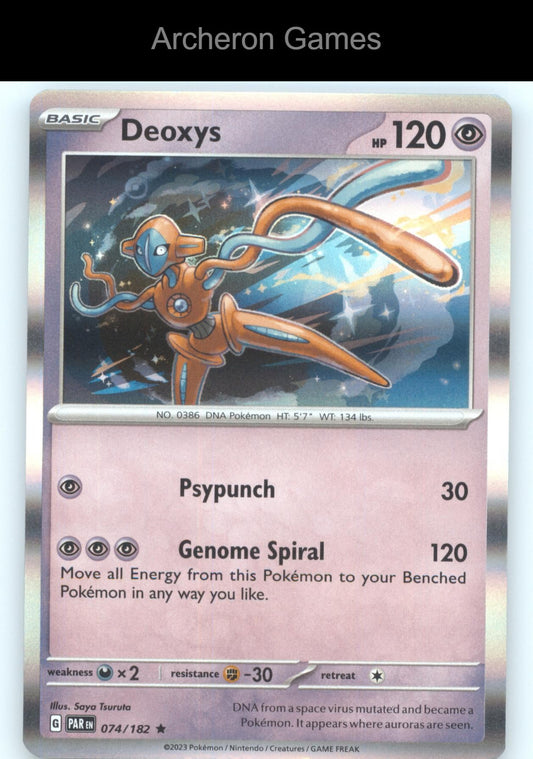 Pokemon Card Deoxys PAR 074/182 R Paradox Rift Holo