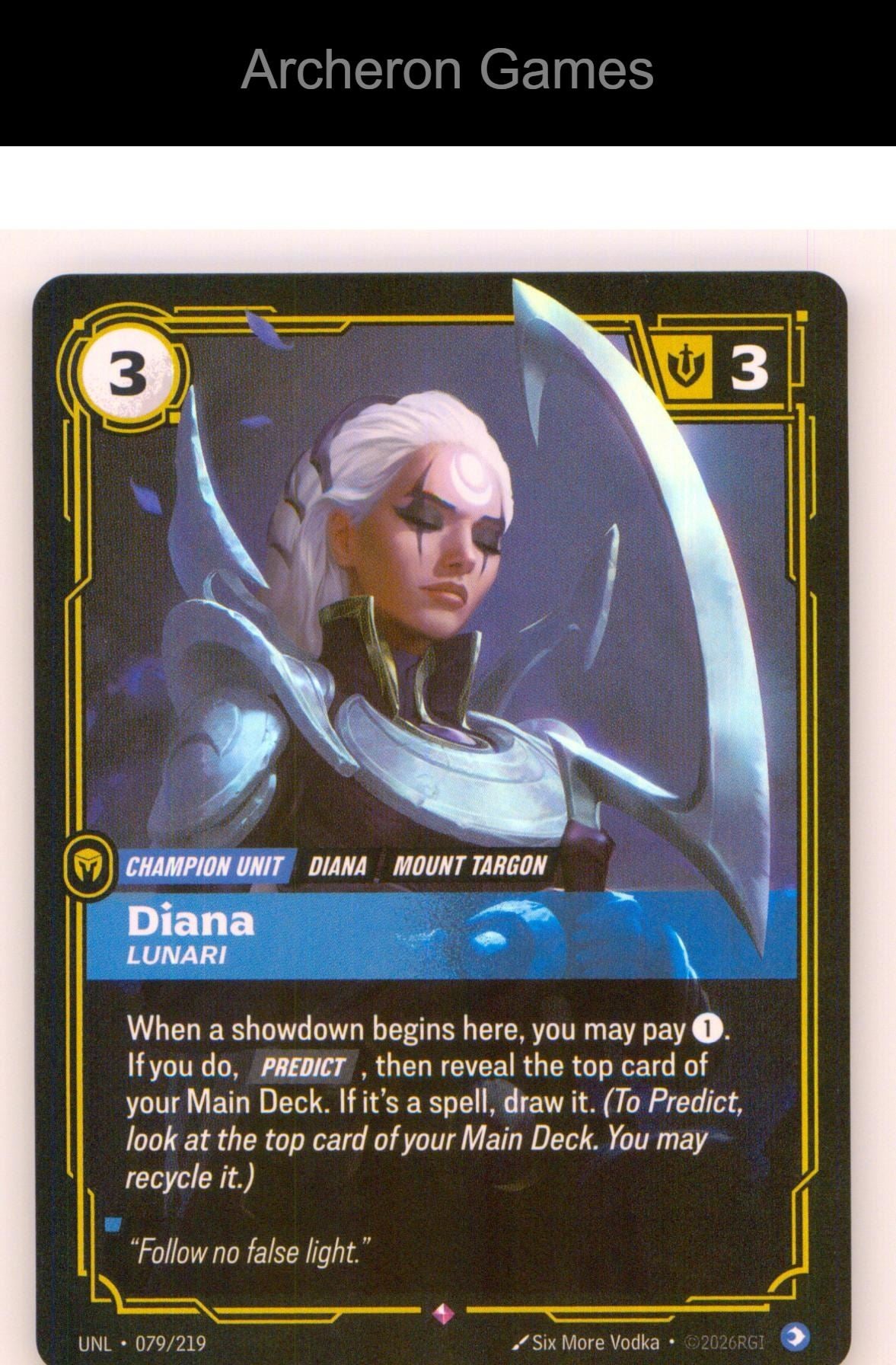 Diana - Lunari UNL 079/219 R Unleashed Riftbound Card