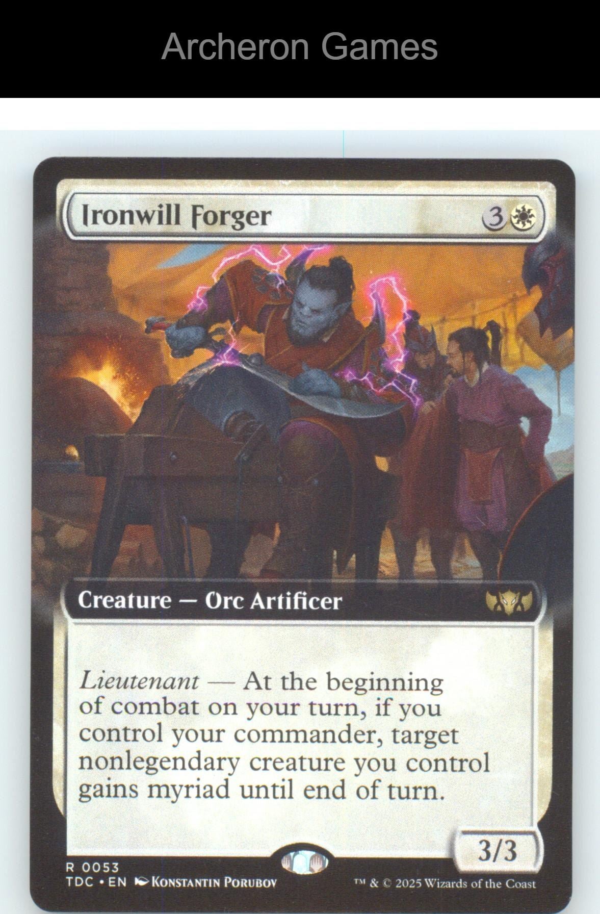Ironwill Forger (Extended Art) TDC 53 R MTG Card NM/EX+