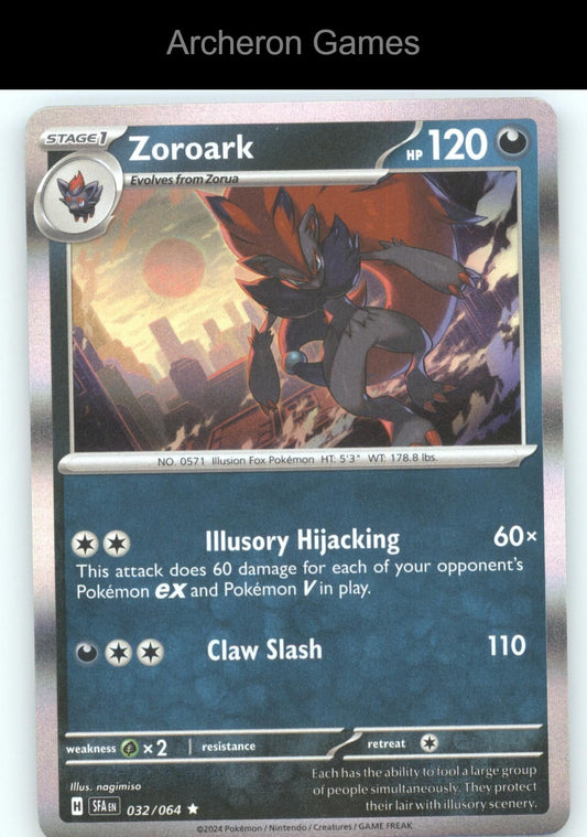 Pokemon Card Zoroark SFA 032/064 R Shrouded Fable Holo