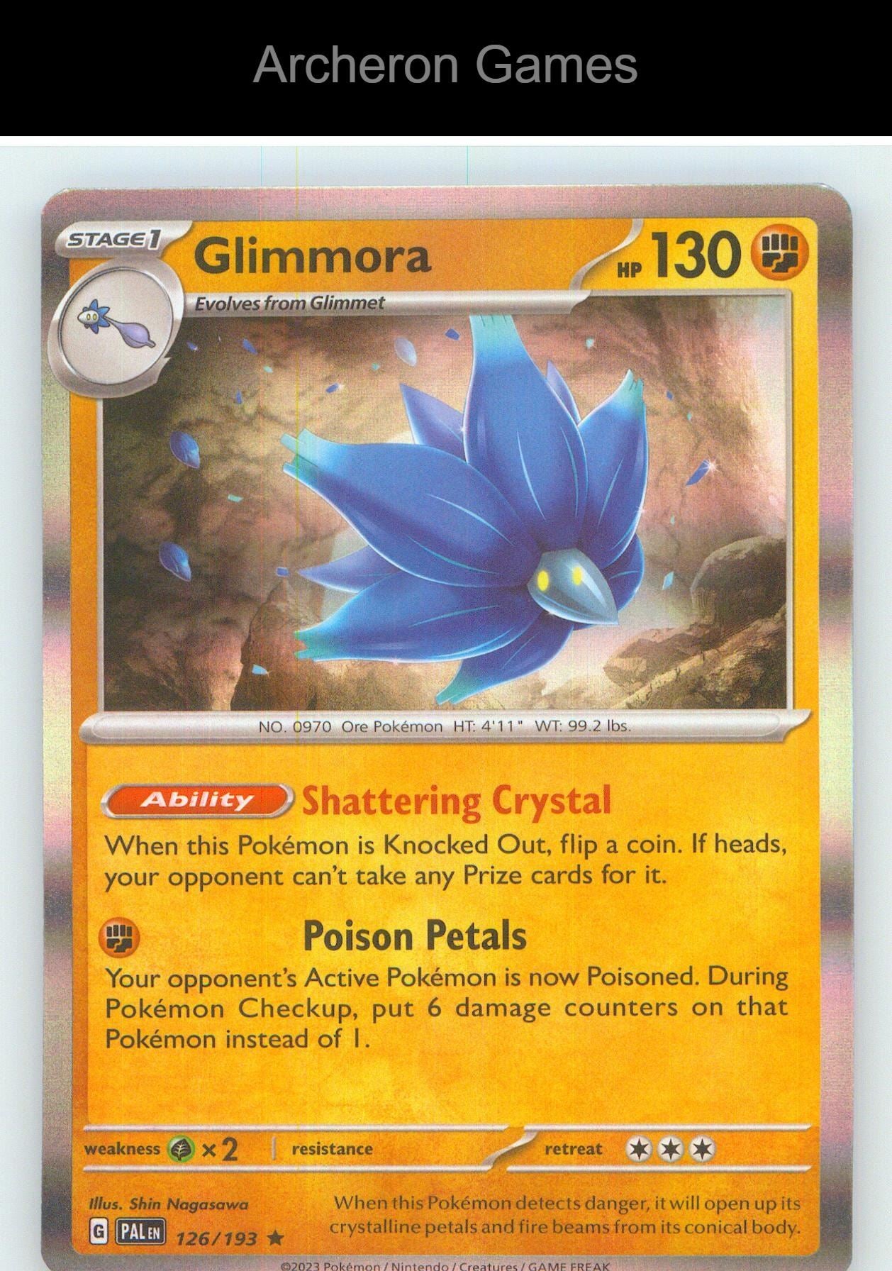 Pokemon Card Glimmora PAL 126/193 R Paldea Evolved Holo