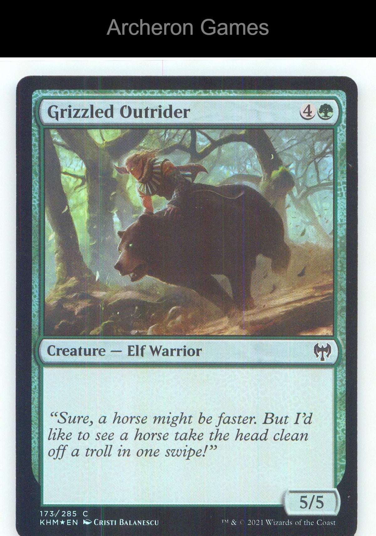 Grizzled Outrider KHM 173 C MTG Card NM/EX+ Foil