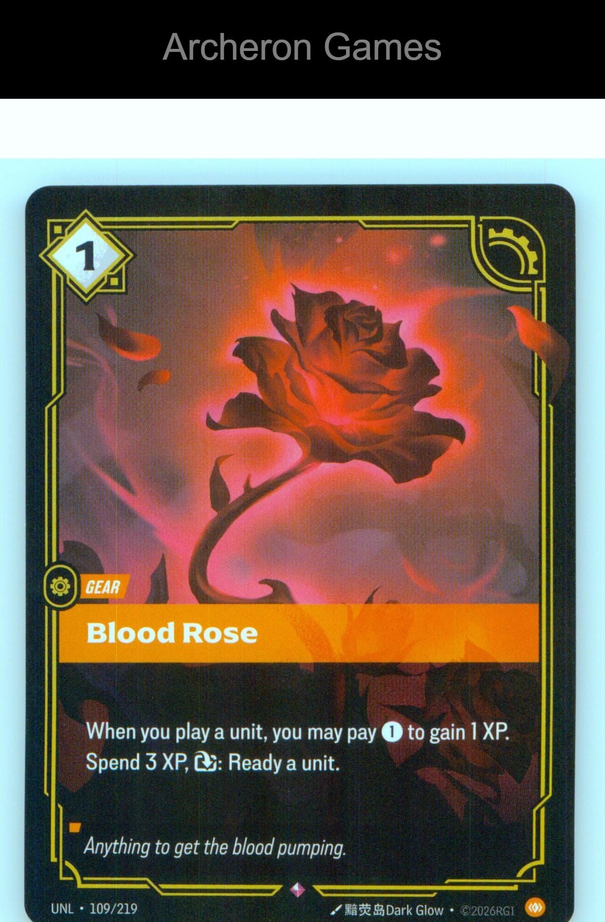 Blood Rose UNL 109/219 R Unleashed Riftbound Card